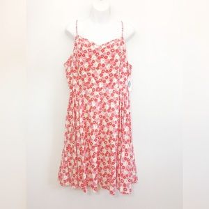 Old Navy Fit & Flare Pink Floral Strappy Dress